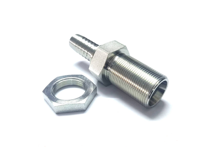 10411 LN metric male 24° cone seat L.T. fitting extra long bulkhead