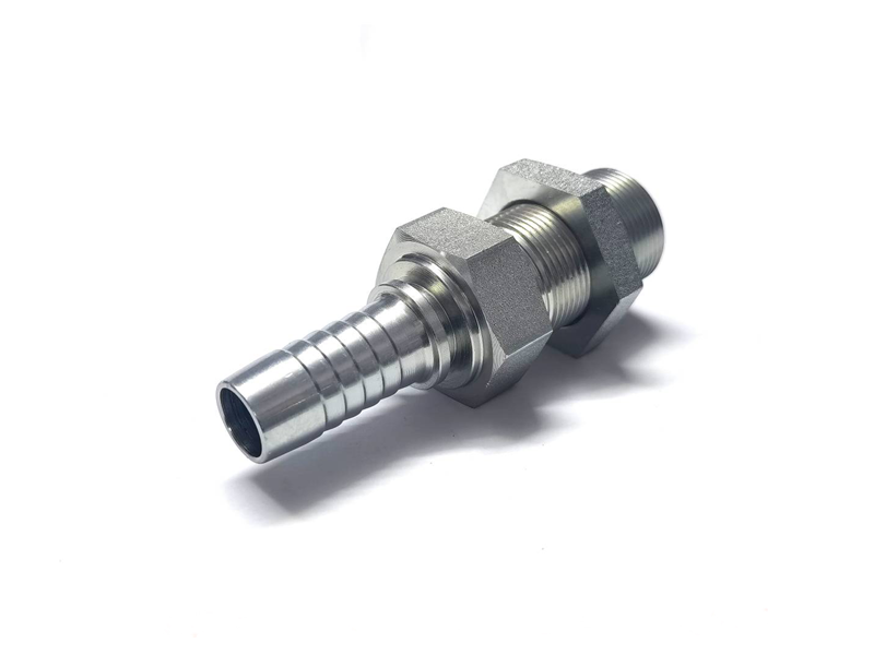 10411 LN metric male 24° cone seat L.T. fitting extra long bulkhead