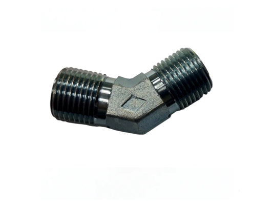 1B4 BSP male 60° cone seat 45° elbow adapter