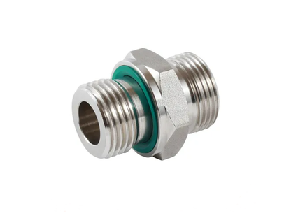1CG Metric male L ED NBR Bsp parallel  adapter SS316