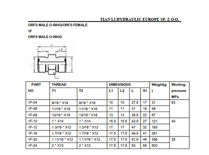 1F Zlacze BB ORFS z o-ringiem