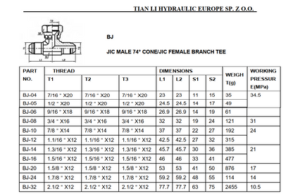 BJ JIC 74° cone branch tee