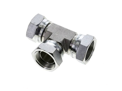 DB BSP female 60° cone tee swivel nut