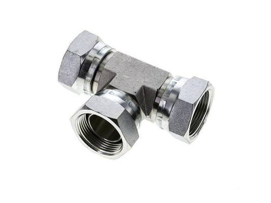 DB BSP female 60° cone tee swivel nut